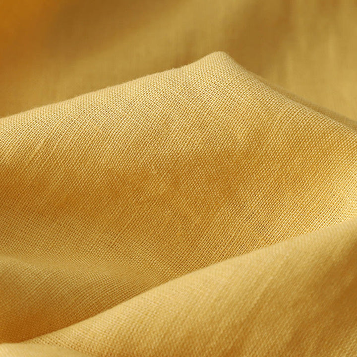 Camiseta informal de poliéster con cuello redondo, volantes y dobladillo con lazo para mujer Buddha Stones - image 3