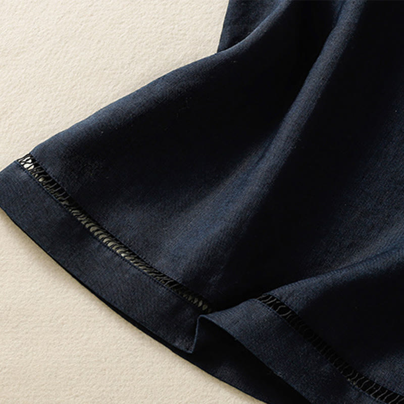 Chaleco sin mangas de algodón para mujer con diseño de botones y cuello redondo sencillo con Buddha Stones - image 5