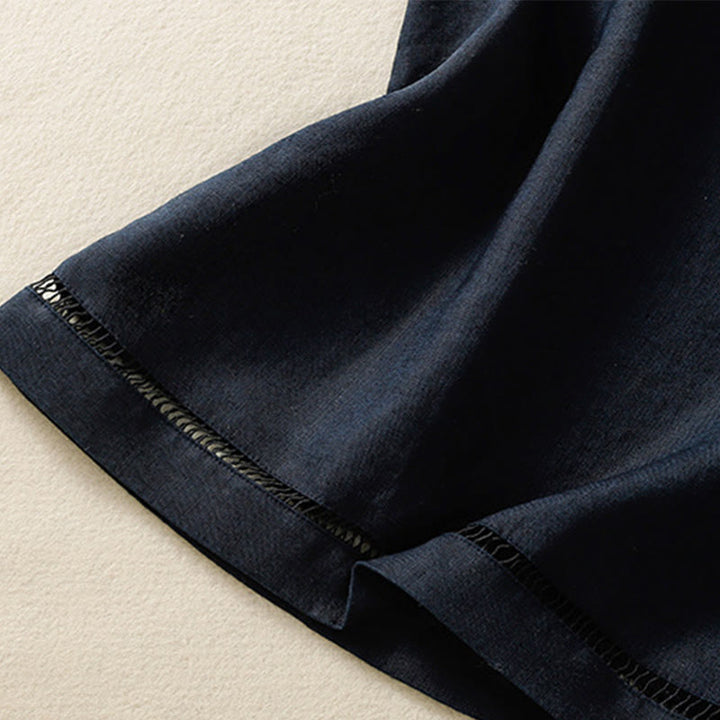 Chaleco sin mangas de algodón para mujer con diseño de botones y cuello redondo sencillo con Buddha Stones - image 5