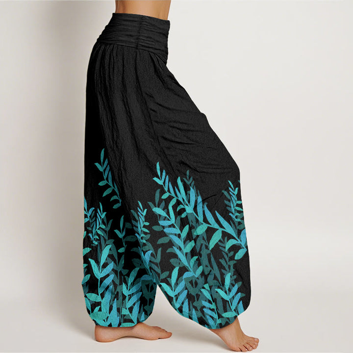 Pantalones harén de algodón puro con estampado de Buddha Stones para mujer, cintura elástica - image 2