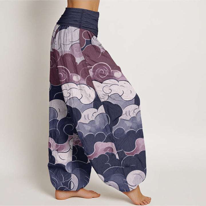 Pantalones Buddha Stones de algodón puro con diseño de nubes auspiciosas para mujer, con cintura elástica - image 8