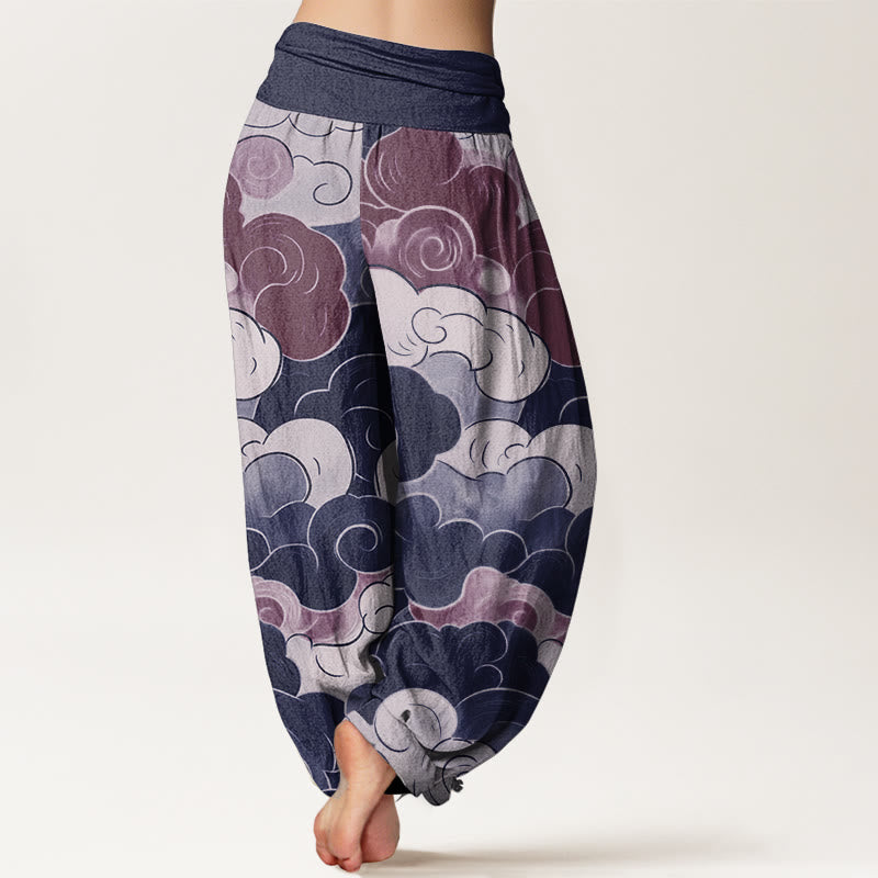 Pantalones Buddha Stones de algodón puro con diseño de nubes auspiciosas para mujer, con cintura elástica - image 7