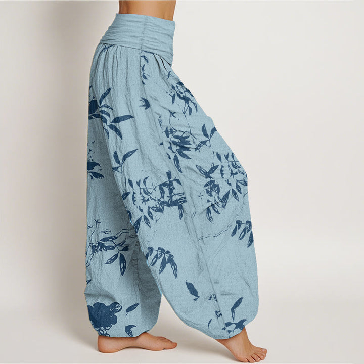 Pantalones harén de algodón puro con estampado de ramas y Buddha Stones para mujer, cintura elástica - image 7