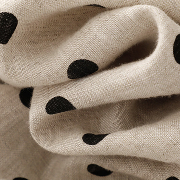 Vestido midi de verano de algodón y lino con cuello en V, lunares y cordones para mujer, con bolsillos, de Buddha Stones - image 19