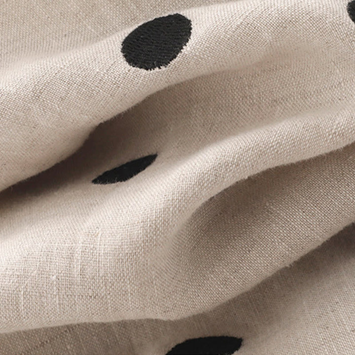 Vestido midi de mujer con estampado de Buddha Stones, lunares, escote en V, cordones y bolsillos. - image 17