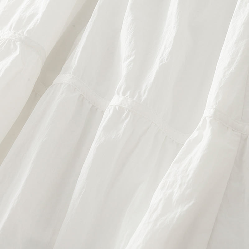 Falda de mujer con cintura elástica y bolsillos de Buddha Stones, líneas sencillas - image 5