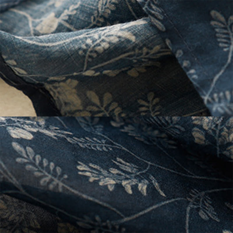 Falda de lino y algodón con cintura elástica para mujer, con estampado floral de Buddha Stones y bolsillos. - image 16