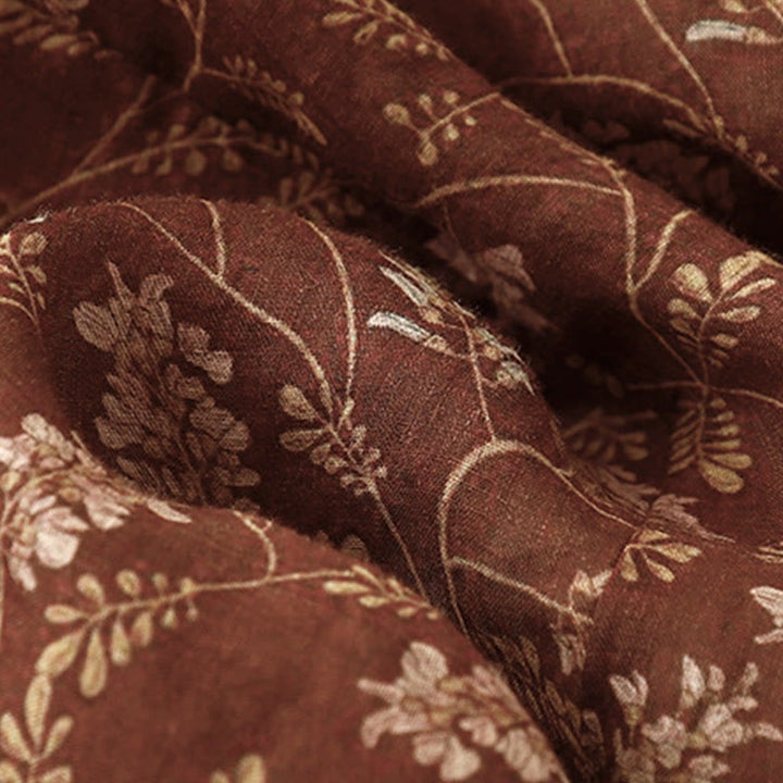 Falda de lino y algodón con cintura elástica para mujer, con estampado floral de Buddha Stones y bolsillos. - image 7