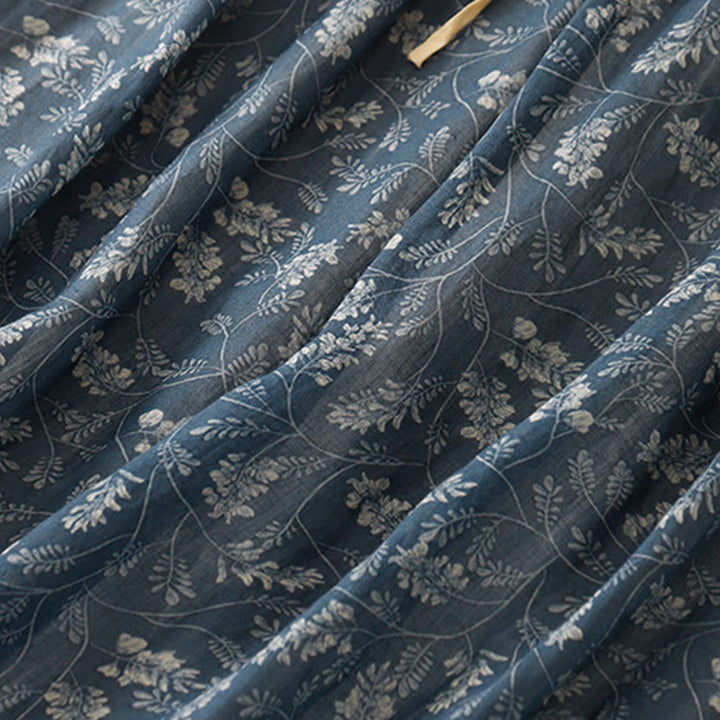 Falda de mujer con estampado floral de Buddha Stones , corte en A, cintura elástica y bolsillos. - image 14