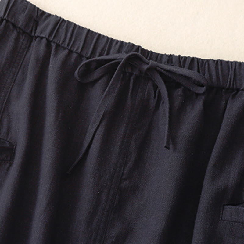 Falda de algodón con cintura elástica y cordón ajustable de Buddha Stones para mujer - image 2