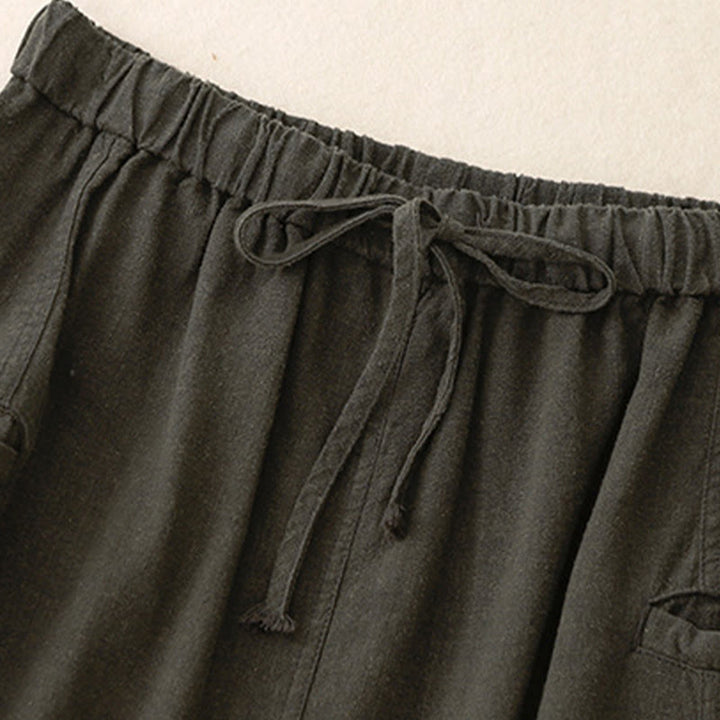 Falda de mujer con cintura elástica y corte en A, con cordón ajustable y estampado de Buddha Stones. - image 15