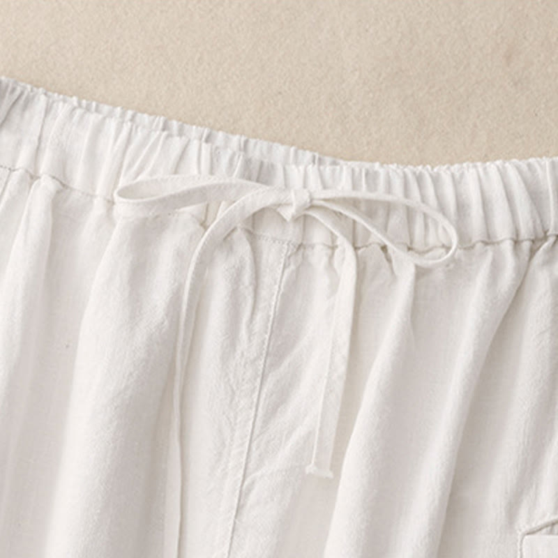 Falda de algodón con cintura elástica y cordón ajustable de Buddha Stones para mujer - image 7