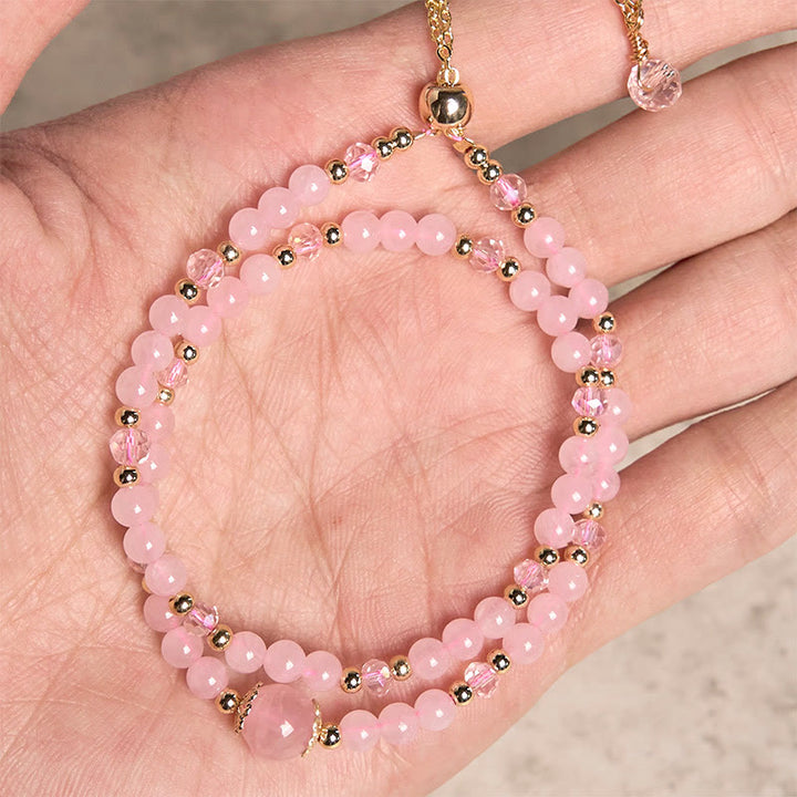 Pulsera de doble capa con cuentas de cristal rosa citrino natural de Buddha Stones, ideal para el placer y la creatividad. - image 8