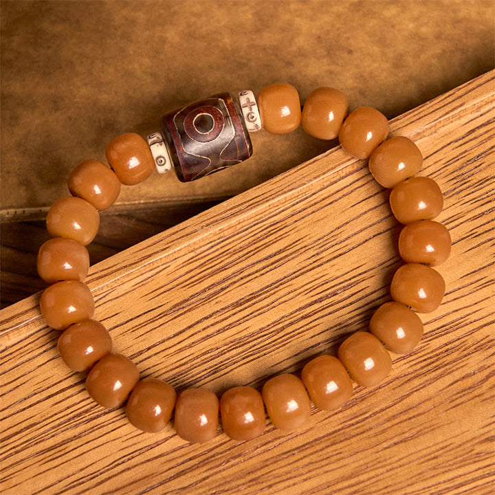 Pulsera tibetana de cuentas Dzi de semillas de Bodhi con Buddha Stones que alejan los malos espíritus