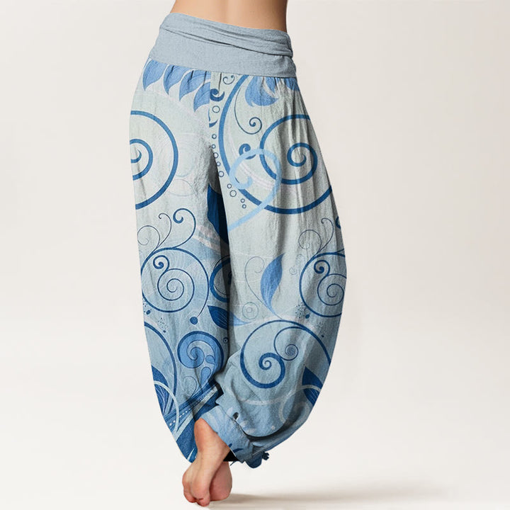 Pantalones tipo harem de algodón con estampado floral informal de Buddha Stones para mujer - image 5