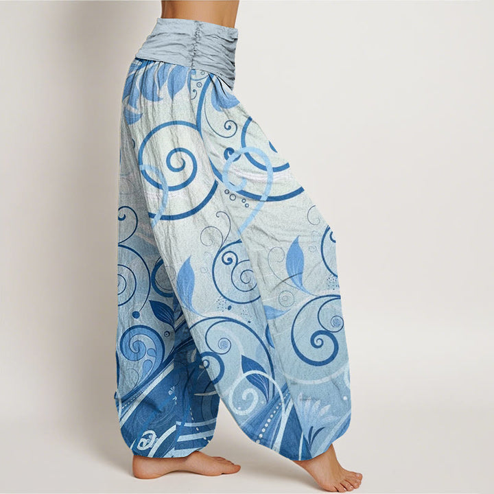Pantalones tipo harem de algodón con estampado floral informal de Buddha Stones para mujer - image 6
