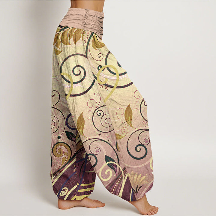 Pantalones tipo harem de algodón con estampado floral informal de Buddha Stones para mujer - image 9