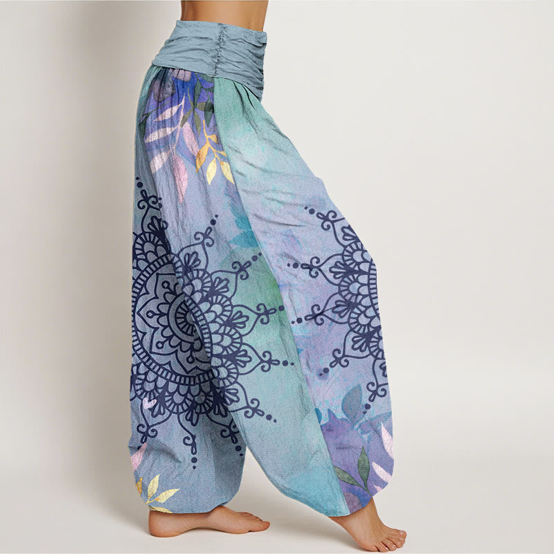 Pantalones tipo harem de algodón con estampado mandala informal de Buddha Stones para mujer - image 6