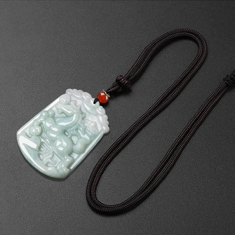 Collar con colgante de amuleto de abundancia del zodíaco chino de 12 Buddha Stones de jade natural - image 20