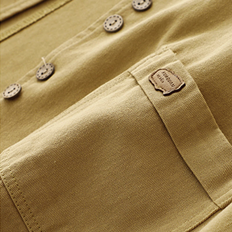 Chaleco de algodón sin mangas para mujer con bolsillos y botones delanteros de color liso con Buddha Stones - image 6