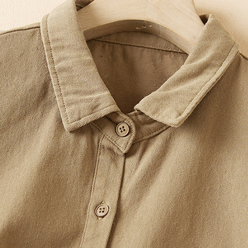 Chaqueta de lino y algodón de manga larga para mujer con solapa y bolsillos, diseño irregular de Buddha Stones Fall - image 2