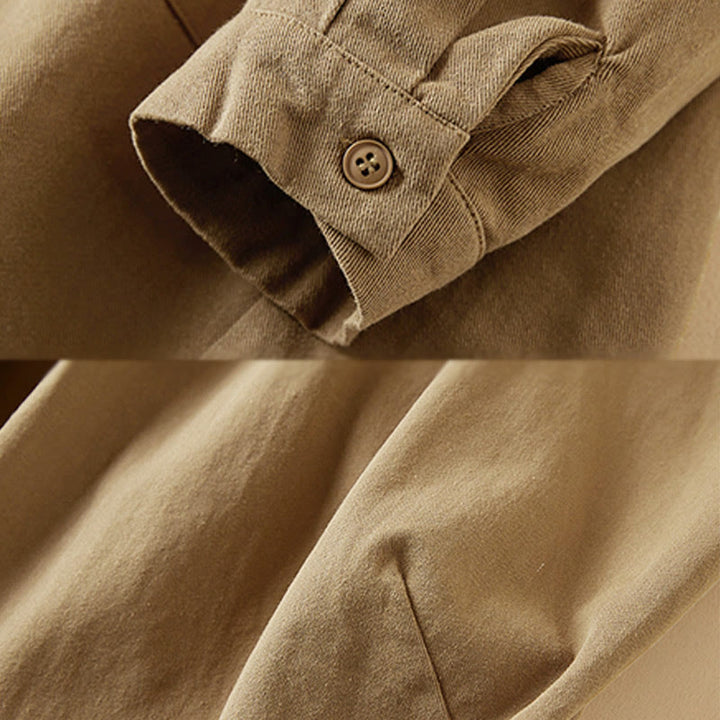 Chaqueta de lino y algodón de manga larga para mujer con solapa y bolsillos, diseño irregular de Buddha Stones Fall - image 7