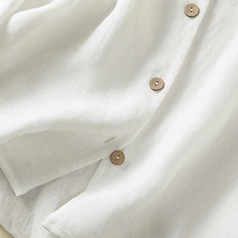 Camisa de mujer de manga larga con cuello en V, diseño sencillo de botones y estampado de Buddha Stones para primavera. - image 15