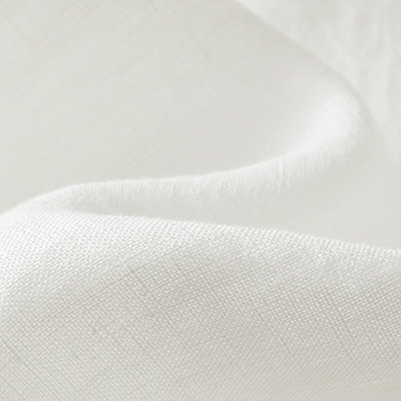 Camisa de lino y algodón para mujer, de manga larga, con cuello en V y botones lisos de primavera y Buddha Stones - image 16