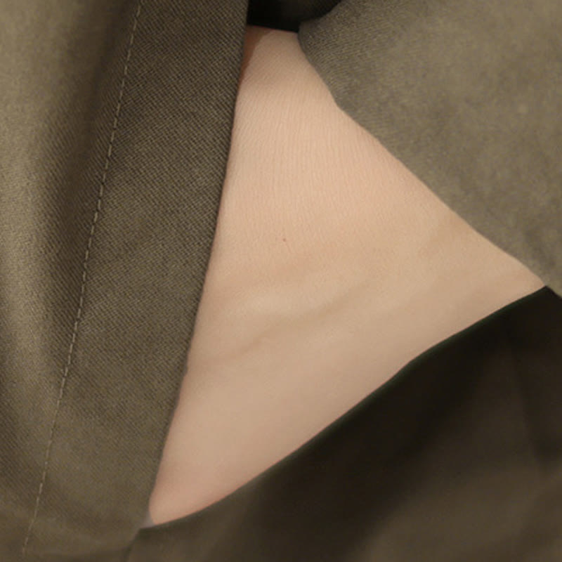 Chaqueta de lino y algodón de manga larga para mujer con diseño asimétrico y sencillo de Buddha Stones Spring con bolsillos - image 17