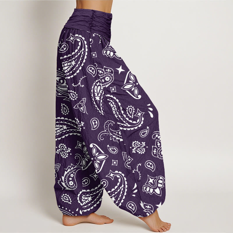 Pantalones bombachos de mujer con cintura elástica, estilo clásico informal, de algodón con estampado Buddha Stones. - image 5