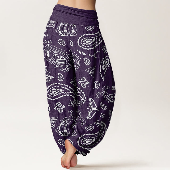 Pantalones bombachos de mujer con cintura elástica, estilo clásico informal, de algodón con estampado Buddha Stones. - image 6