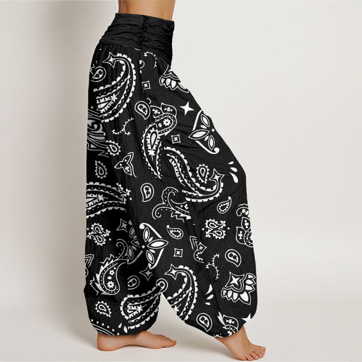 Pantalones bombachos de mujer con cintura elástica, estilo clásico informal, de algodón con estampado Buddha Stones. - image 8