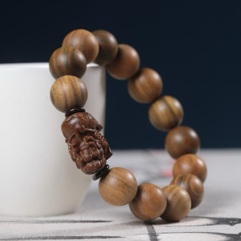 Pulsera Pixiu de sándalo verde con Buddha Stones para atraer la riqueza - image 3