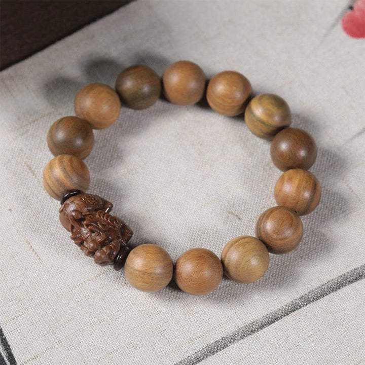 Pulsera Pixiu de sándalo verde con Buddha Stones para atraer la riqueza - image 5