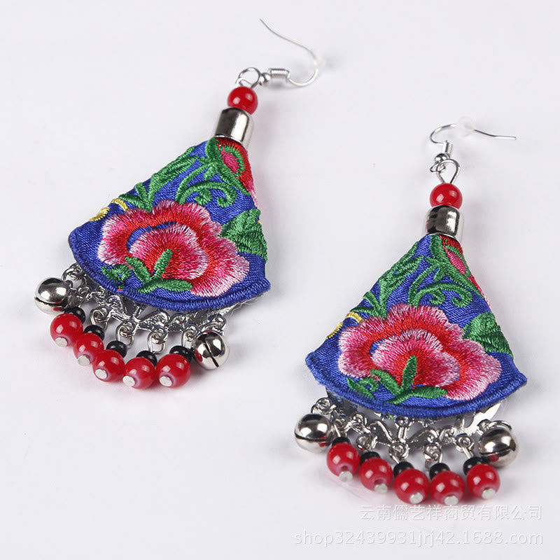 Pendientes de armonía floral con bordado Yi de Buddha Stones hechos a mano - image 8