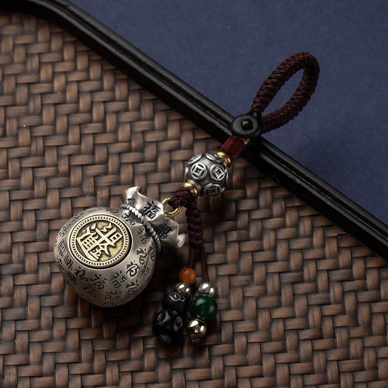 Bolsa de dinero con el personaje Fu de Buddha Stones que gana dinero todos los días llavero de la fortuna