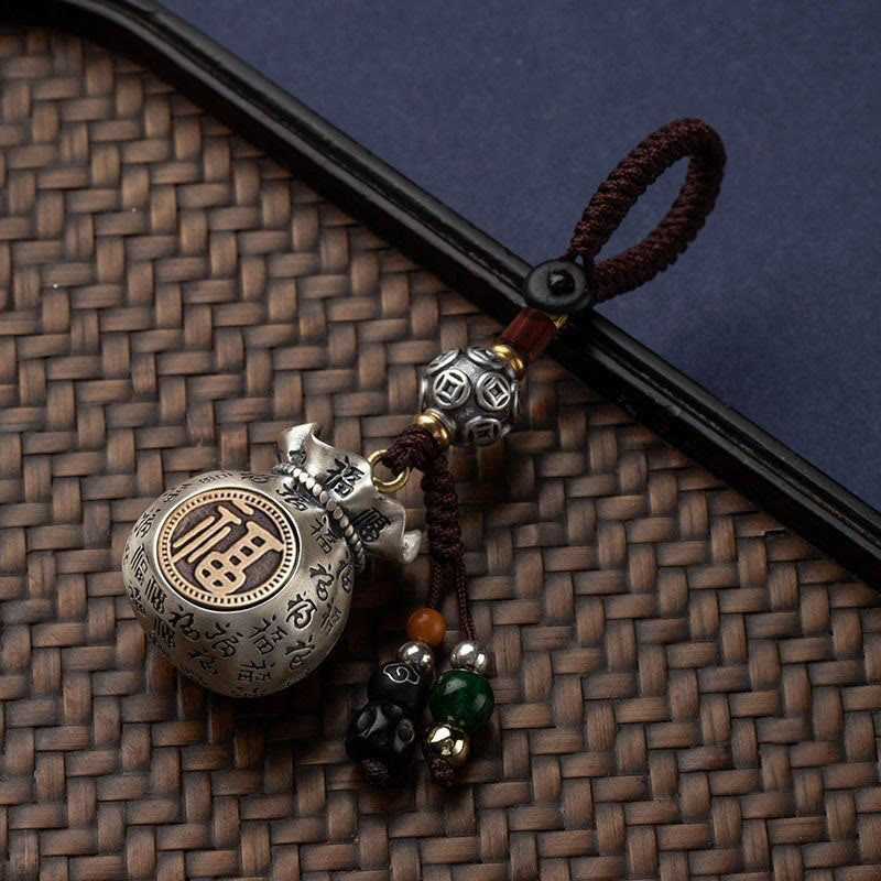 Bolsa de dinero con el personaje Fu de Buddha Stones que gana dinero todos los días llavero de la fortuna