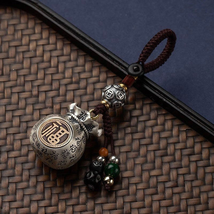 Bolsa de dinero con el personaje Fu de Buddha Stones que gana dinero todos los días llavero de la fortuna