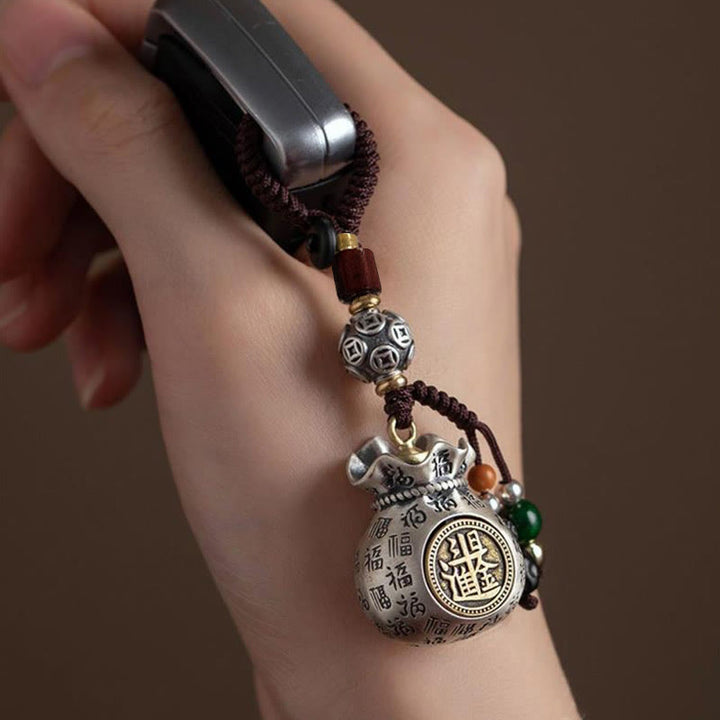 Bolsa de dinero con el personaje Fu de Buddha Stones que gana dinero todos los días llavero de la fortuna