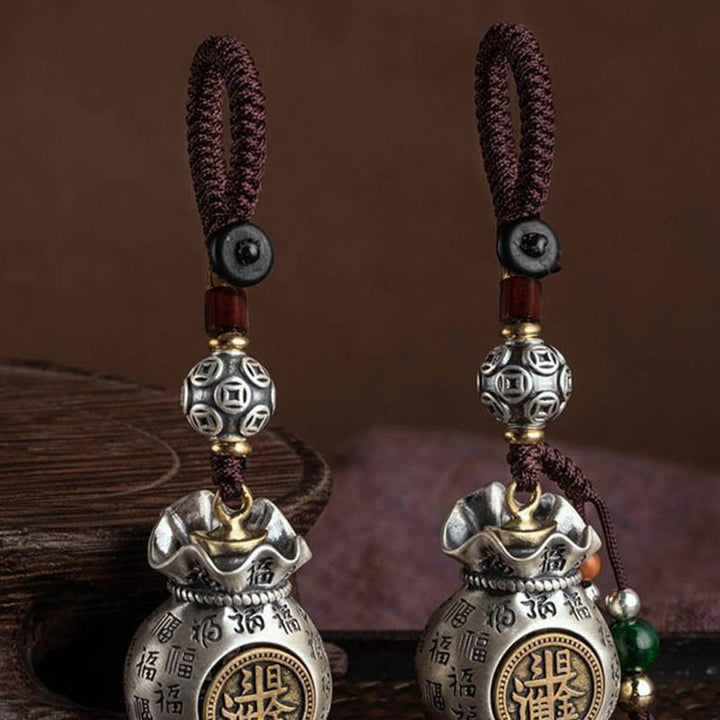 Bolsa de dinero con el personaje Fu de Buddha Stones que gana dinero todos los días llavero de la fortuna