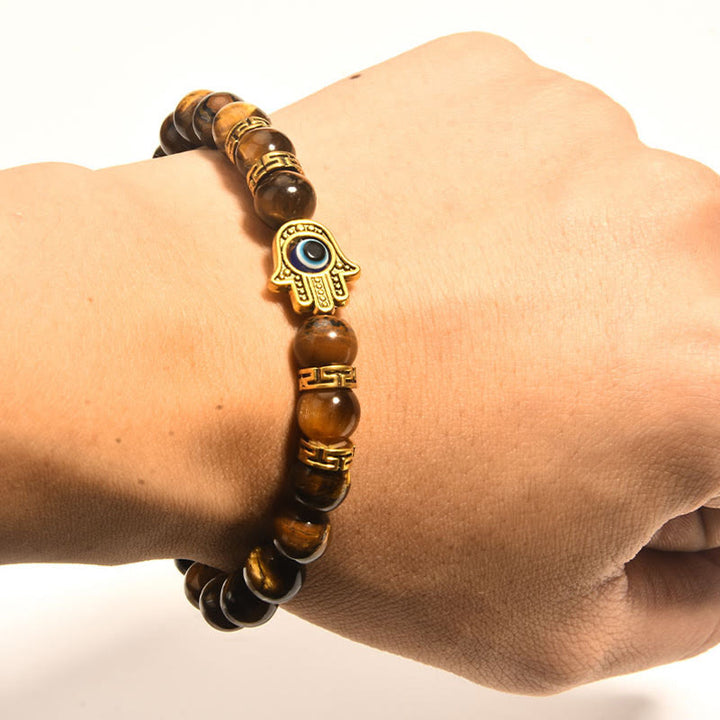 Pulsera de cuentas de ojo de tigre y Buddha Stones para el mal de ojo - image 5