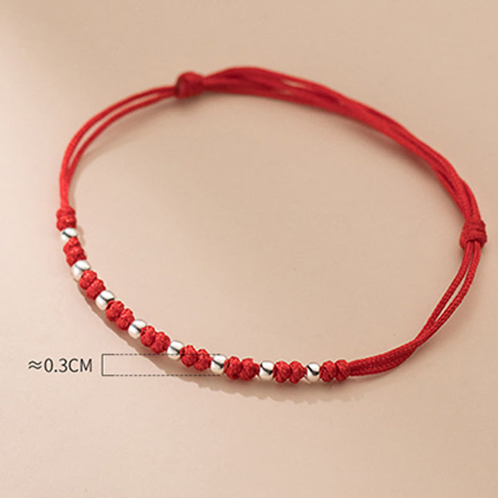 Pulsera de la suerte ajustable con cuentas de hilo rojo de plata de ley 925 y Buddha Stones - image 10