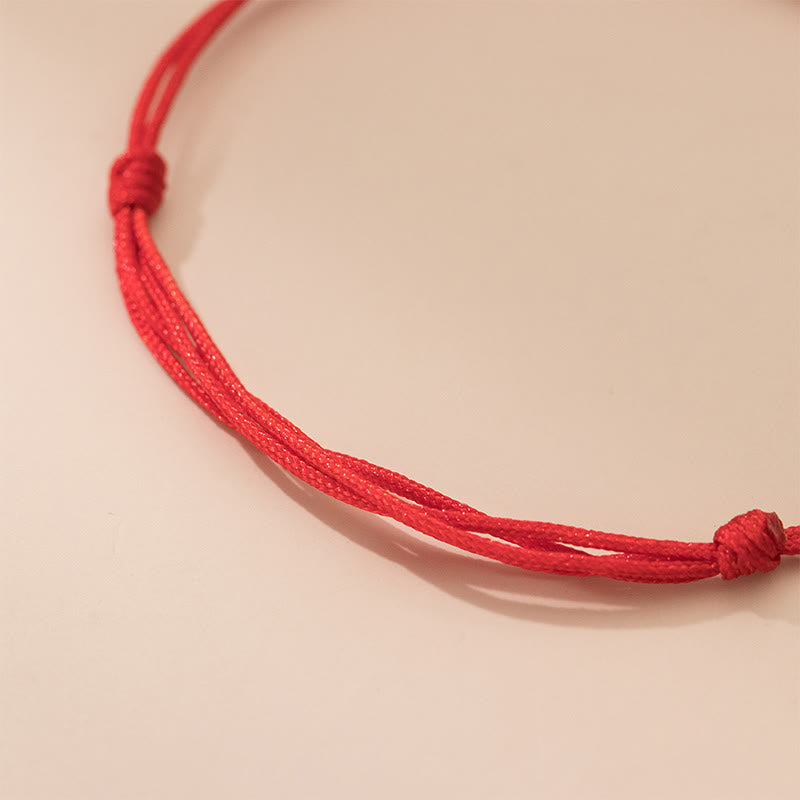 Pulsera de la suerte ajustable con cuentas de hilo rojo de plata de ley 925 y Buddha Stones - image 12