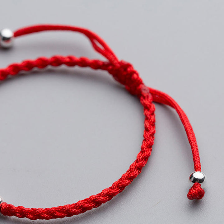 Pulsera de la suerte con Buddha Stones en plata de ley 925, forma de elefante, copo de nieve y hilo rojo - image 4