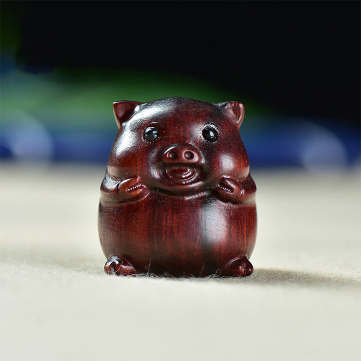 Buddha Stones, sándalo verde, hoja pequeña, sándalo rojo, cerdos adorables, animales, decoración positiva - Cerdo de sándalo rojo de hoja pequeña (25 x 23 x 23 mm) - image 10