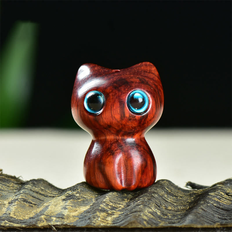 Buddha Stones, madera de ébano, hoja pequeña, sándalo rojo, animales lindos, gatos, decoración tranquila - Hoja pequeña de sándalo rojo (33 x 24 x 21 mm) - image 8