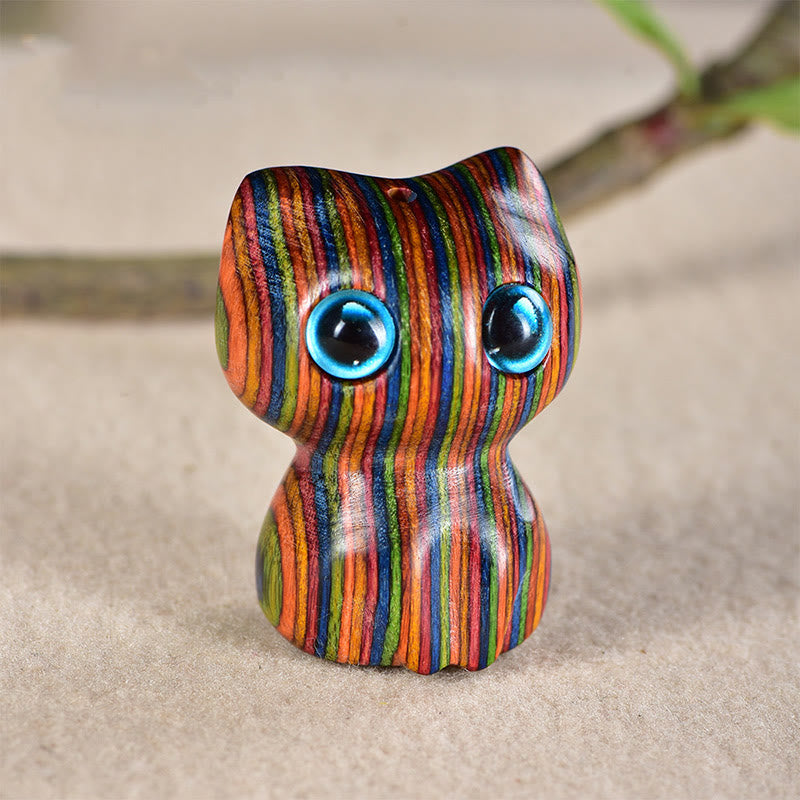 Buddha Stones, madera de ébano, hoja pequeña, sándalo rojo, animales lindos, gatos, decoración tranquila - Eucalipto arcoíris (33 x 24 x 21 mm) - image 14