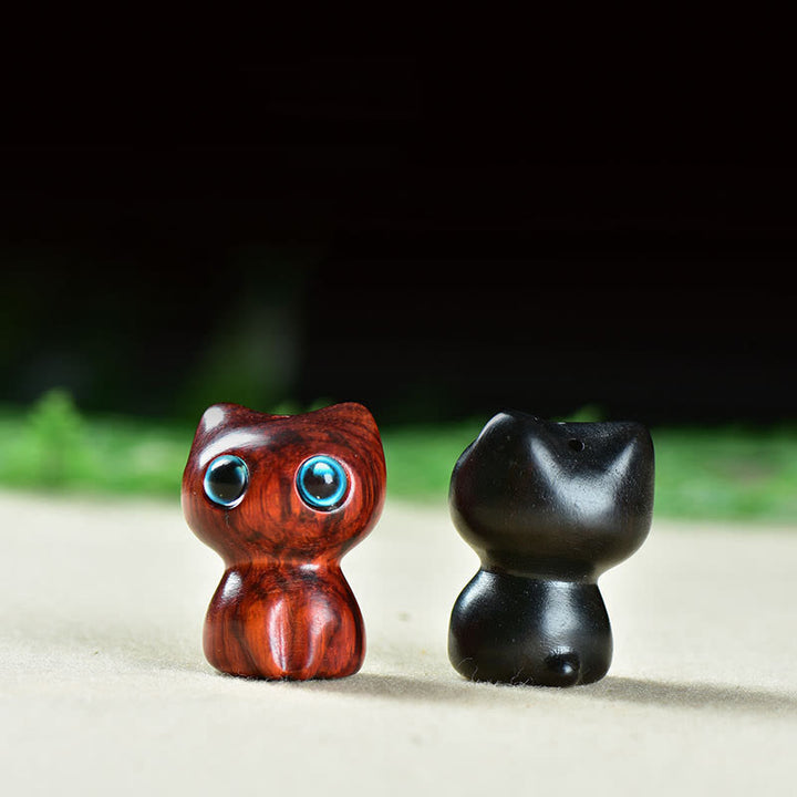 Buddha Stones, madera de ébano, hoja pequeña, sándalo rojo, animales lindos, gatos, decoración tranquila - image 17