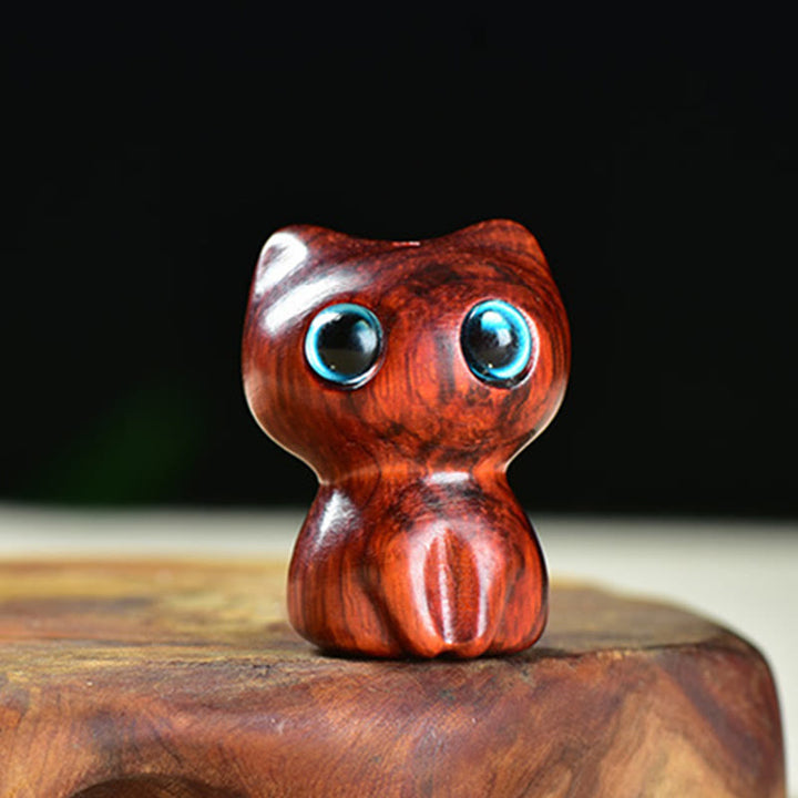 Buddha Stones, madera de ébano, hoja pequeña, sándalo rojo, animales lindos, gatos, decoración tranquila - image 9