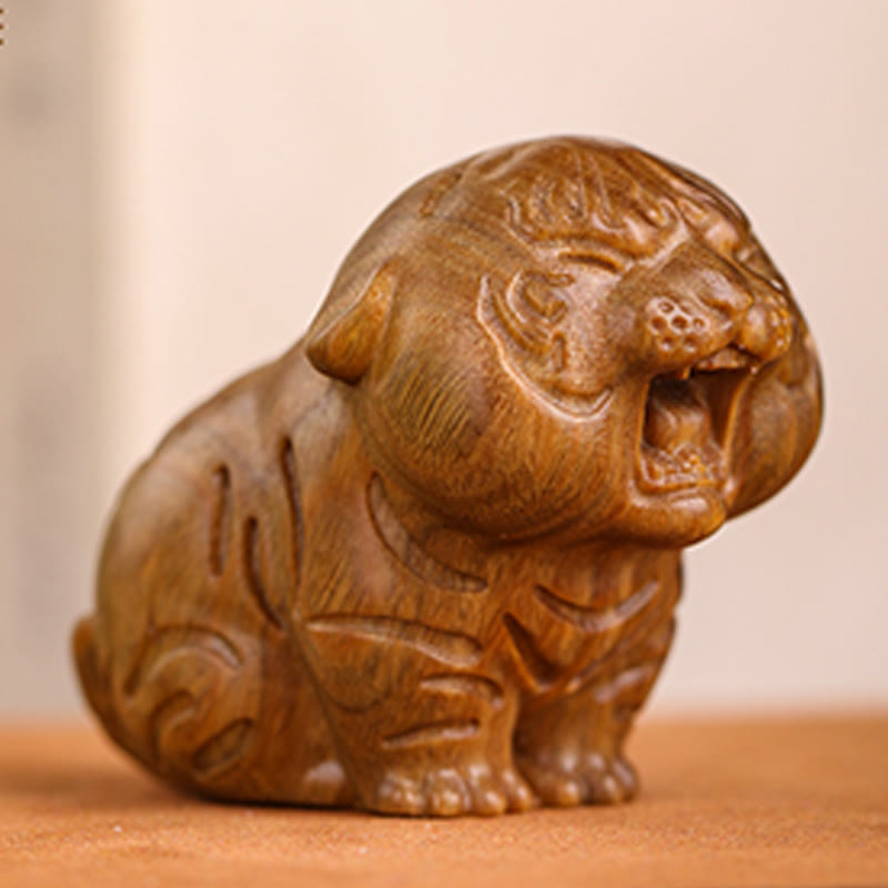 Buddha Stones de sándalo verde, animales tigres adorables, decoración positiva - image 1
